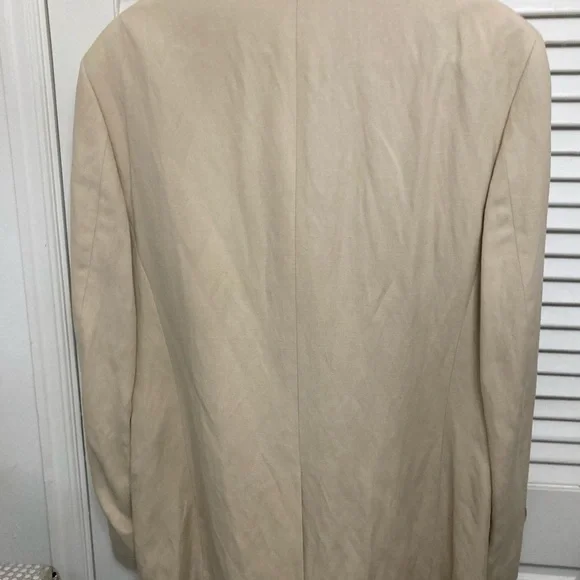 Mens tan silk linen blend blazer 42R - Picture 2 of 5